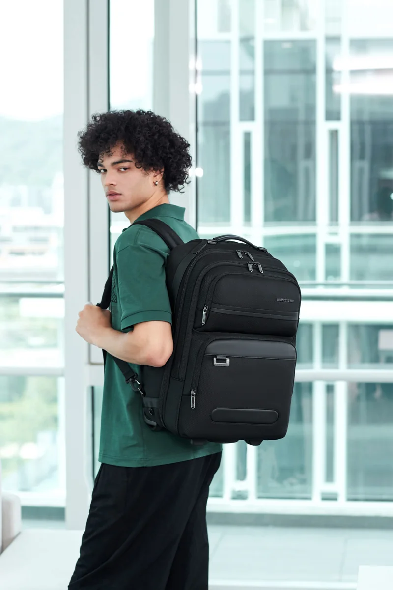 Arctic Hunter  Professional Rolling Backpack 19.5 Inch Water Resistant Backpack Trolley with 360° Degree Opening for Office Travel Business School, LG00656-1, Black for Men | Best Price UAE